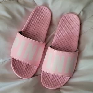 PINK by Victorias Secret bubblegum pink slide sandals